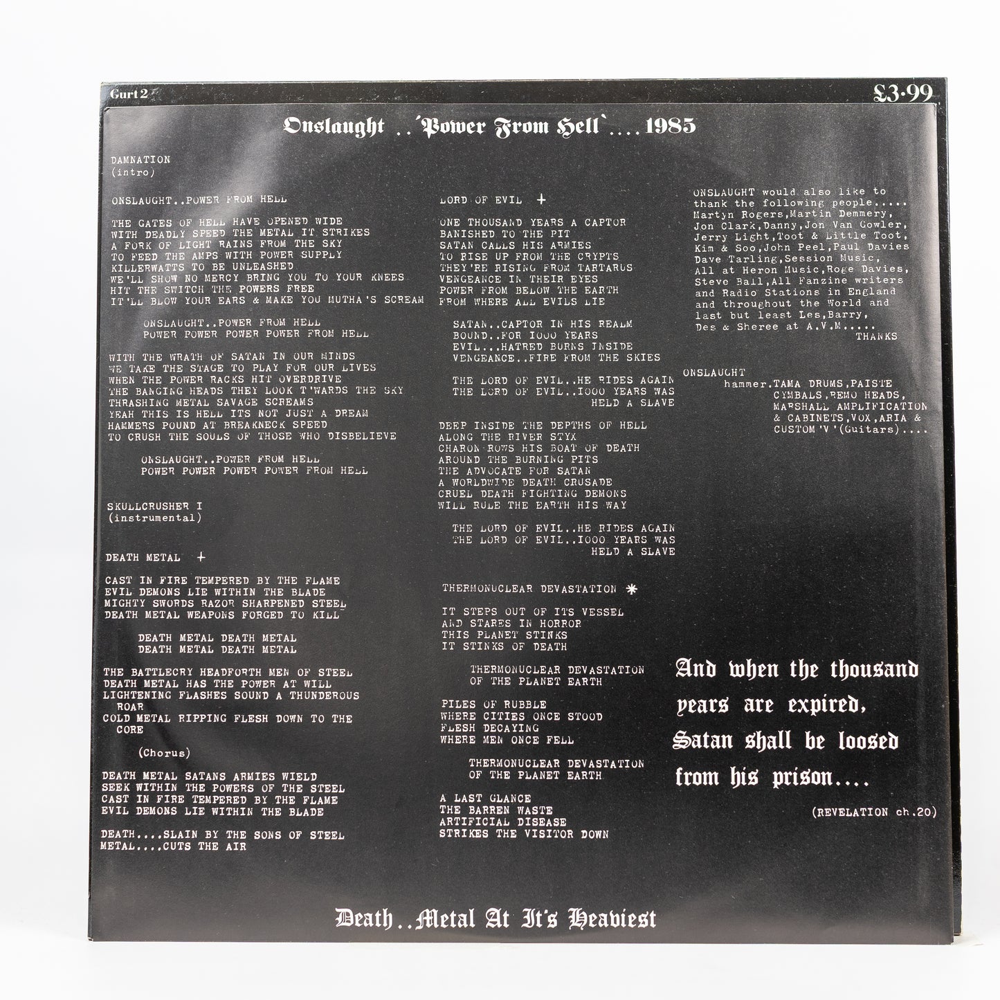 Onslaught – Power From Hell - 1985