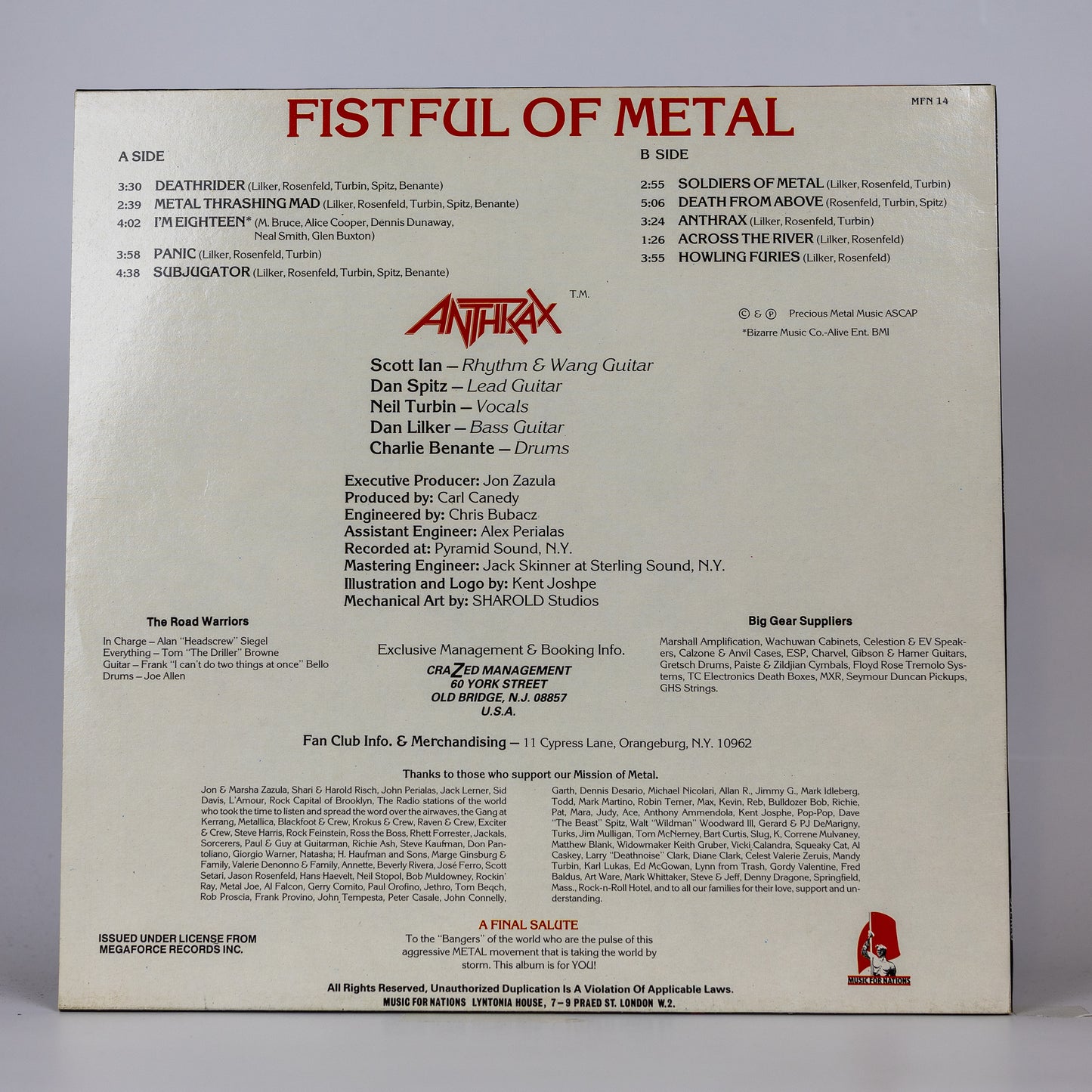 Anthrax – Fistful Of Metal - 1984