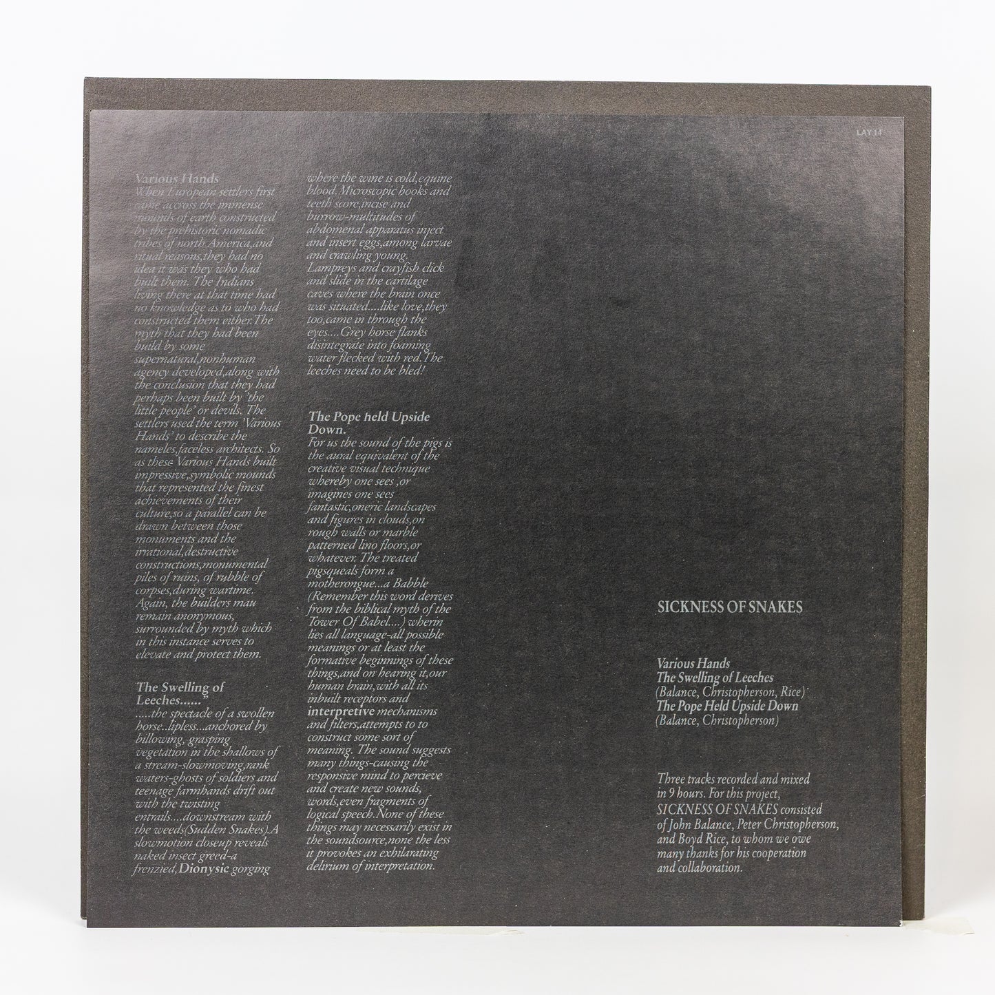Current 93 / Sickness Of Snakes – Nightmare Culture - 1988