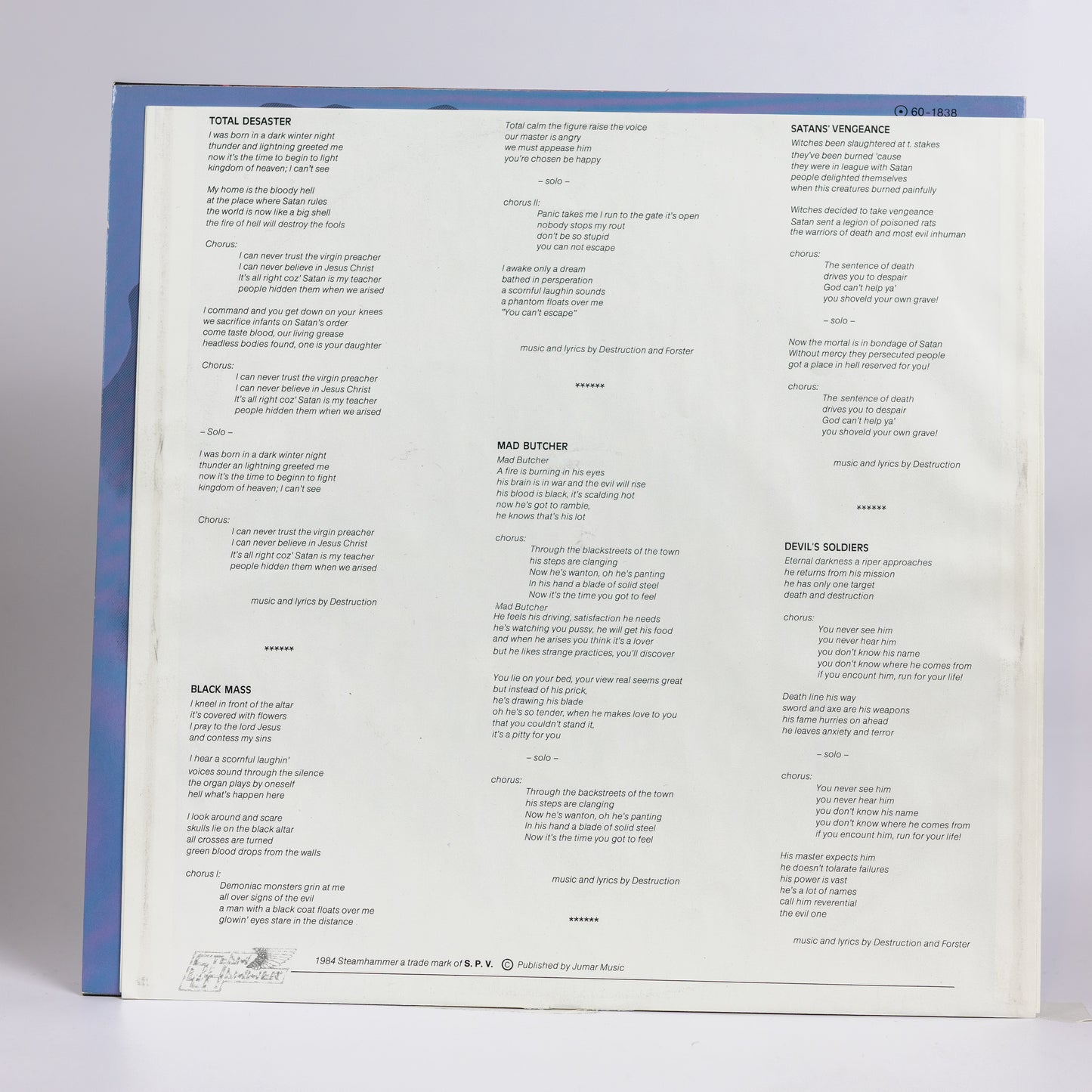 Destruction – Sentence Of Death - 1984