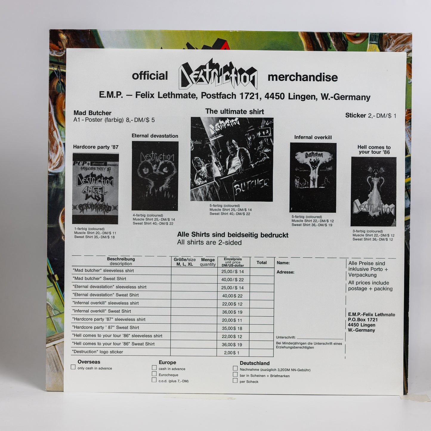 Destruction – Mad Butcher - Mispress - 1987