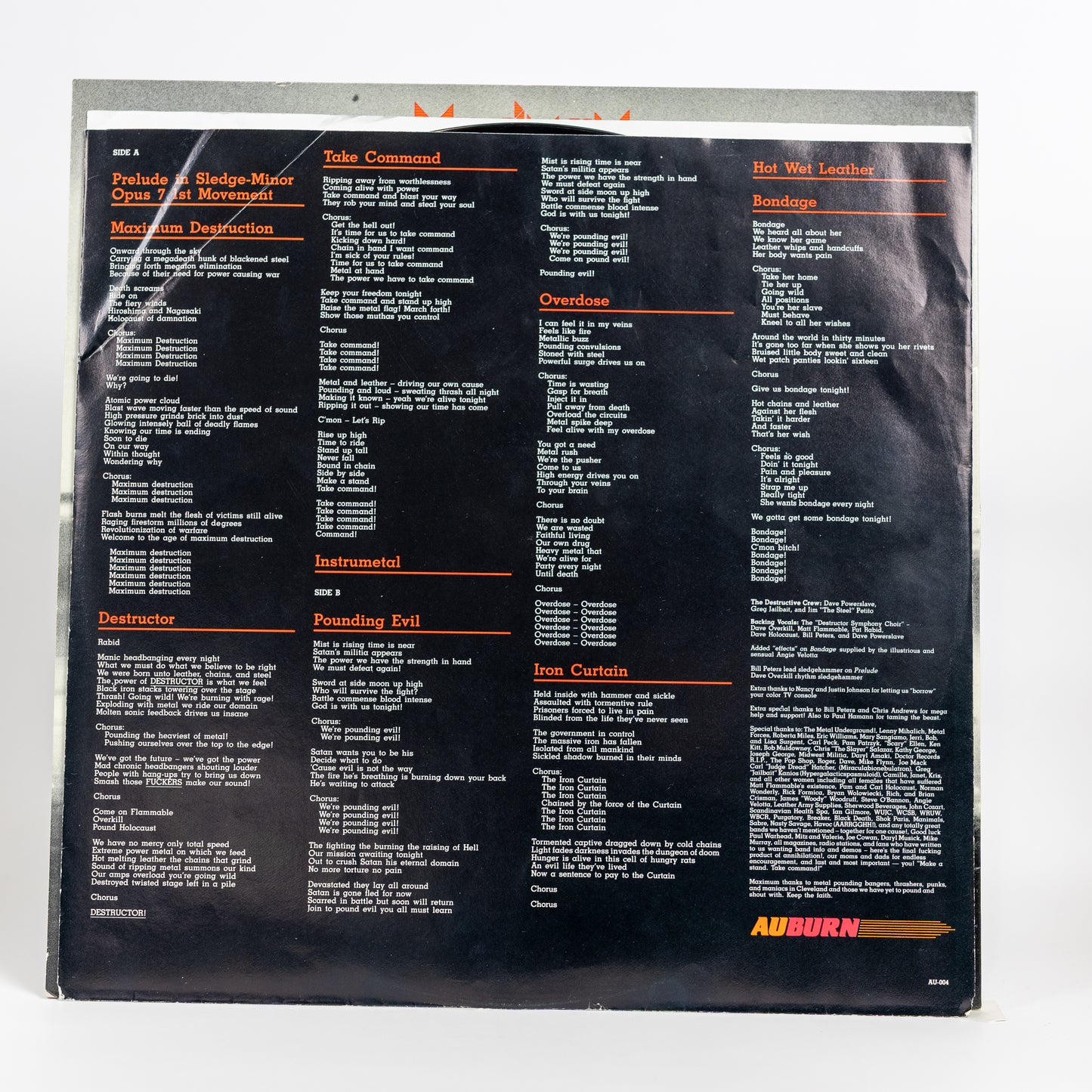 Destructor – Maximum Destruction - 1985