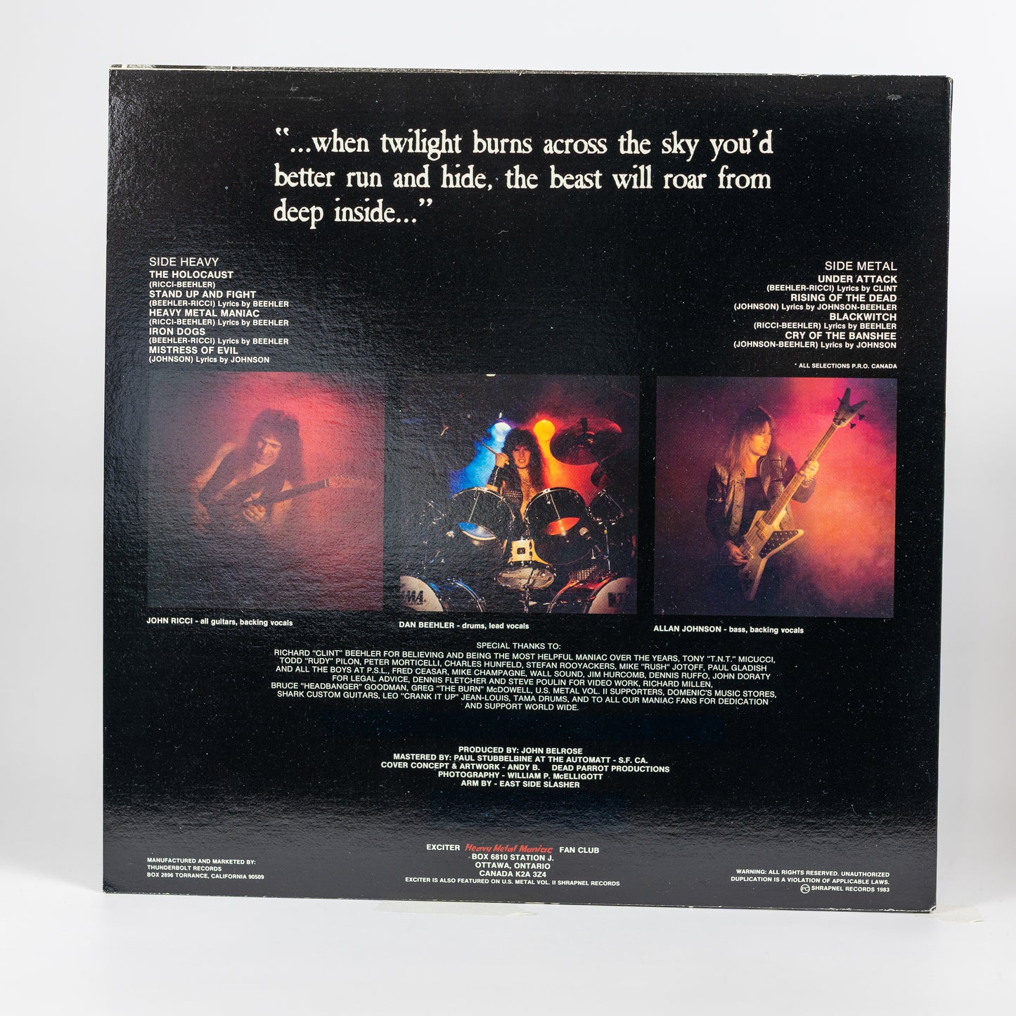 Exciter – Heavy Metal Maniac - 1983