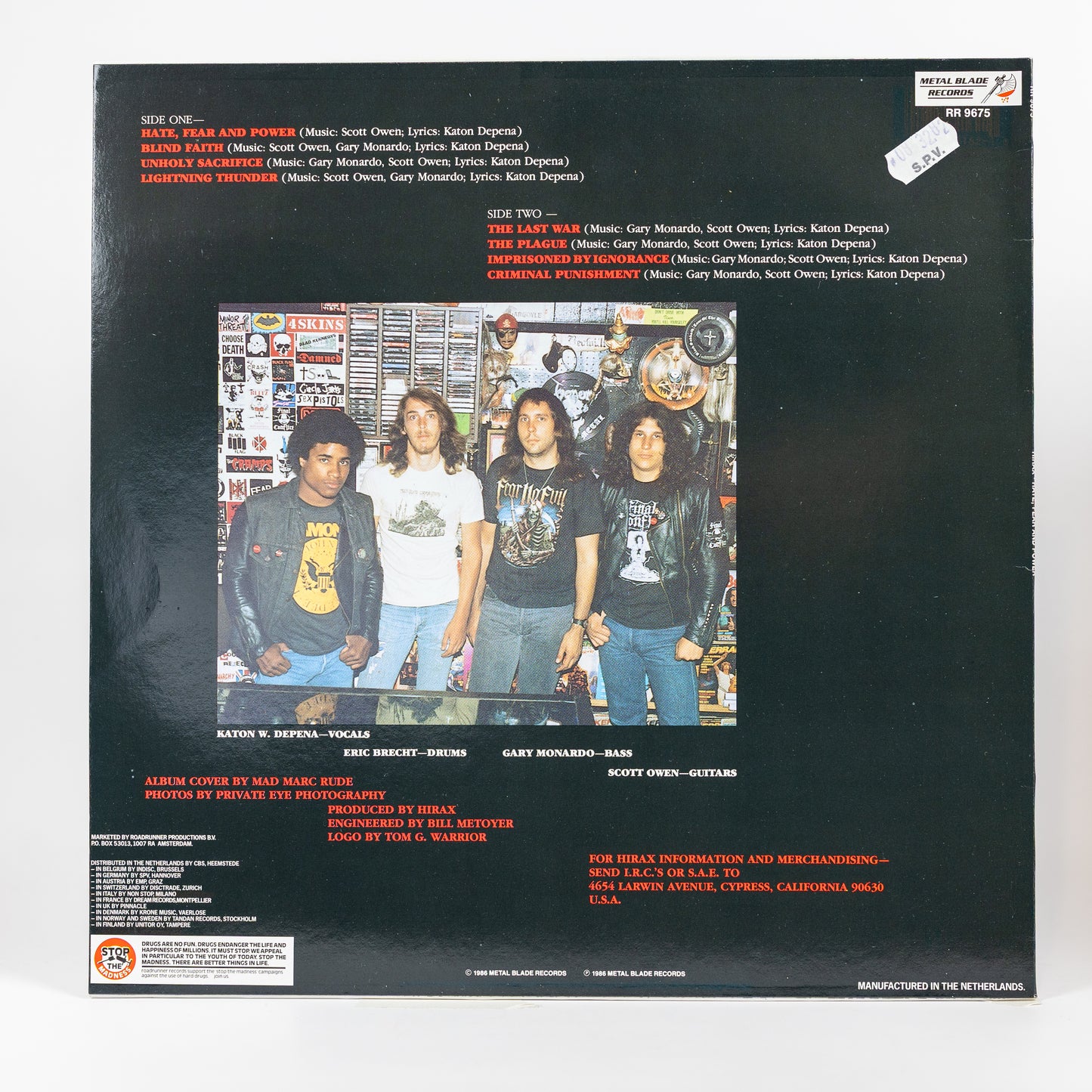 Hirax – Hate, Fear And Power - 1986