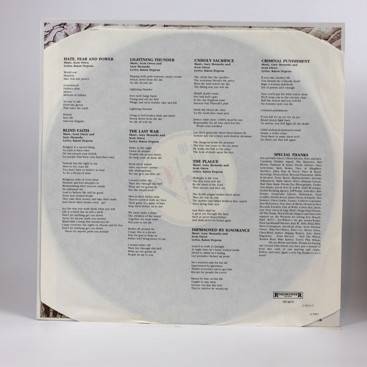 Hirax – Hate, Fear And Power - 1986