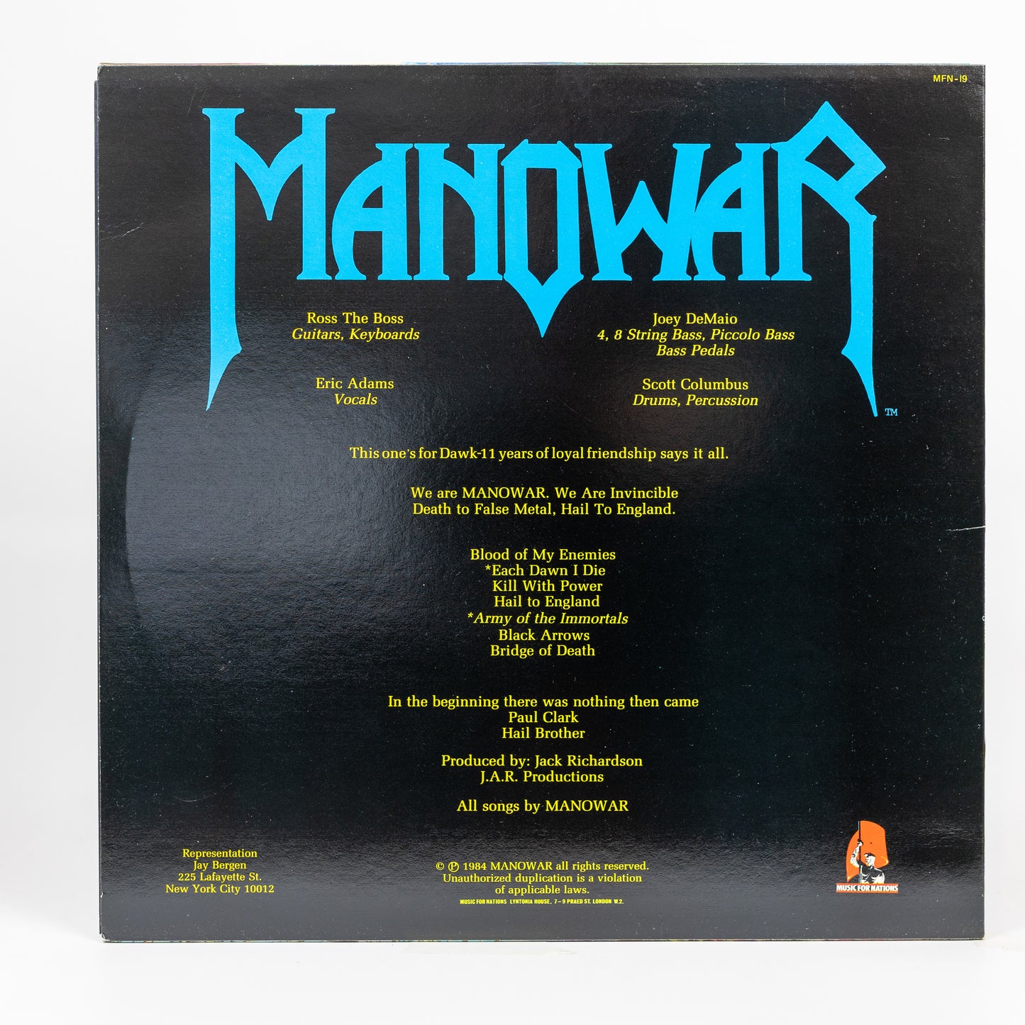 Manowar – Hail To England - 1984