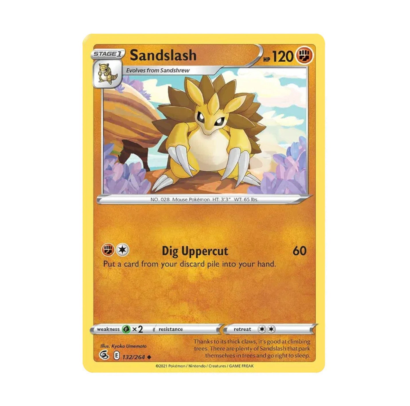 Fusion Strike 132/264 Sandslash Rev Holo