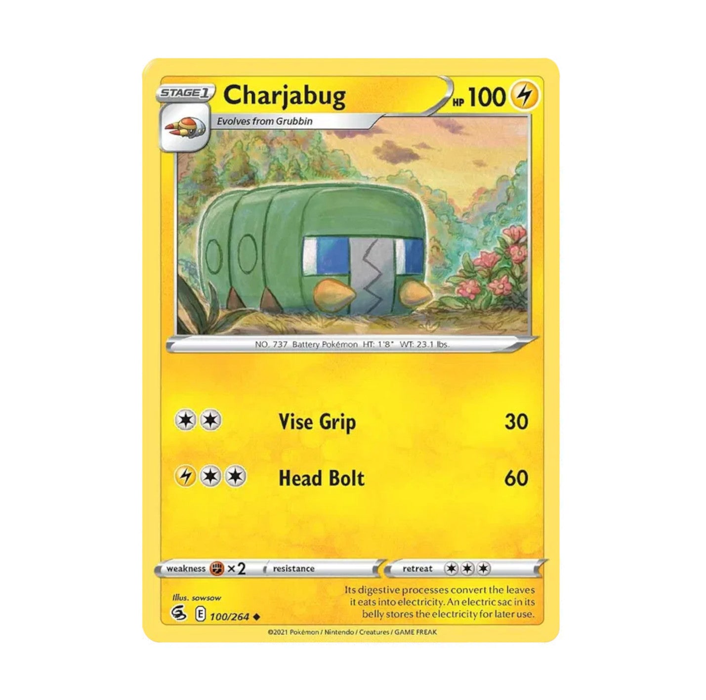 Fusion Strike 100/264 Charjabug Rev Holo