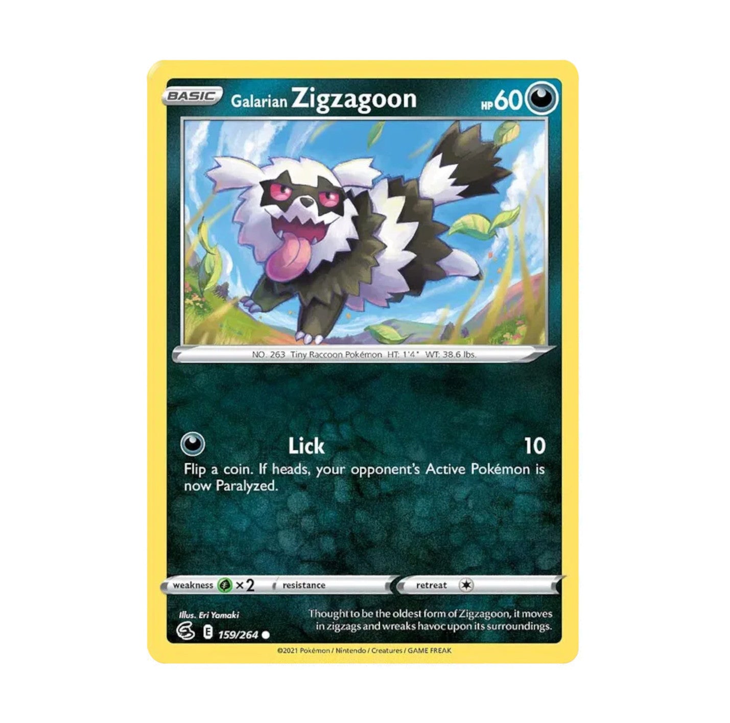 Fusion Strike 159/264 Galarian Zigzagoon Rev Holo