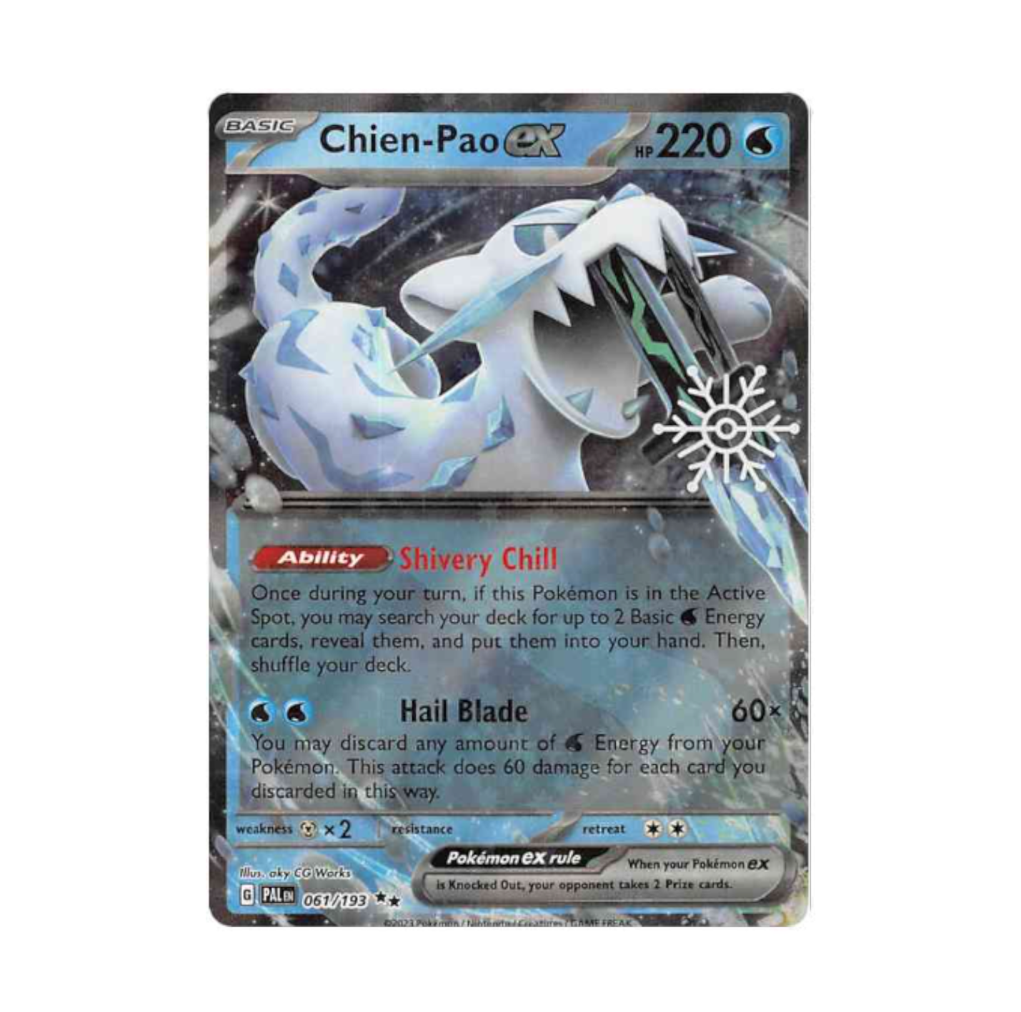 Paldea Evolved - 061/193 Chien-Pao EX (snowflake stamp)