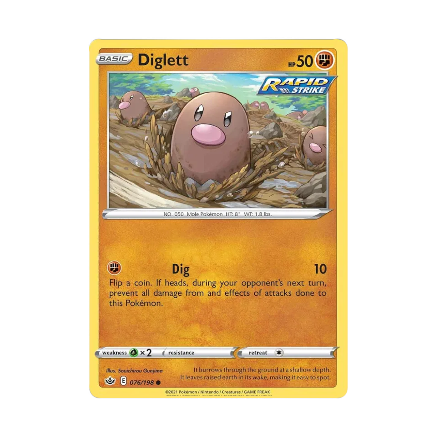 Chilling Reign - 076/198 Diglett Rev Holo