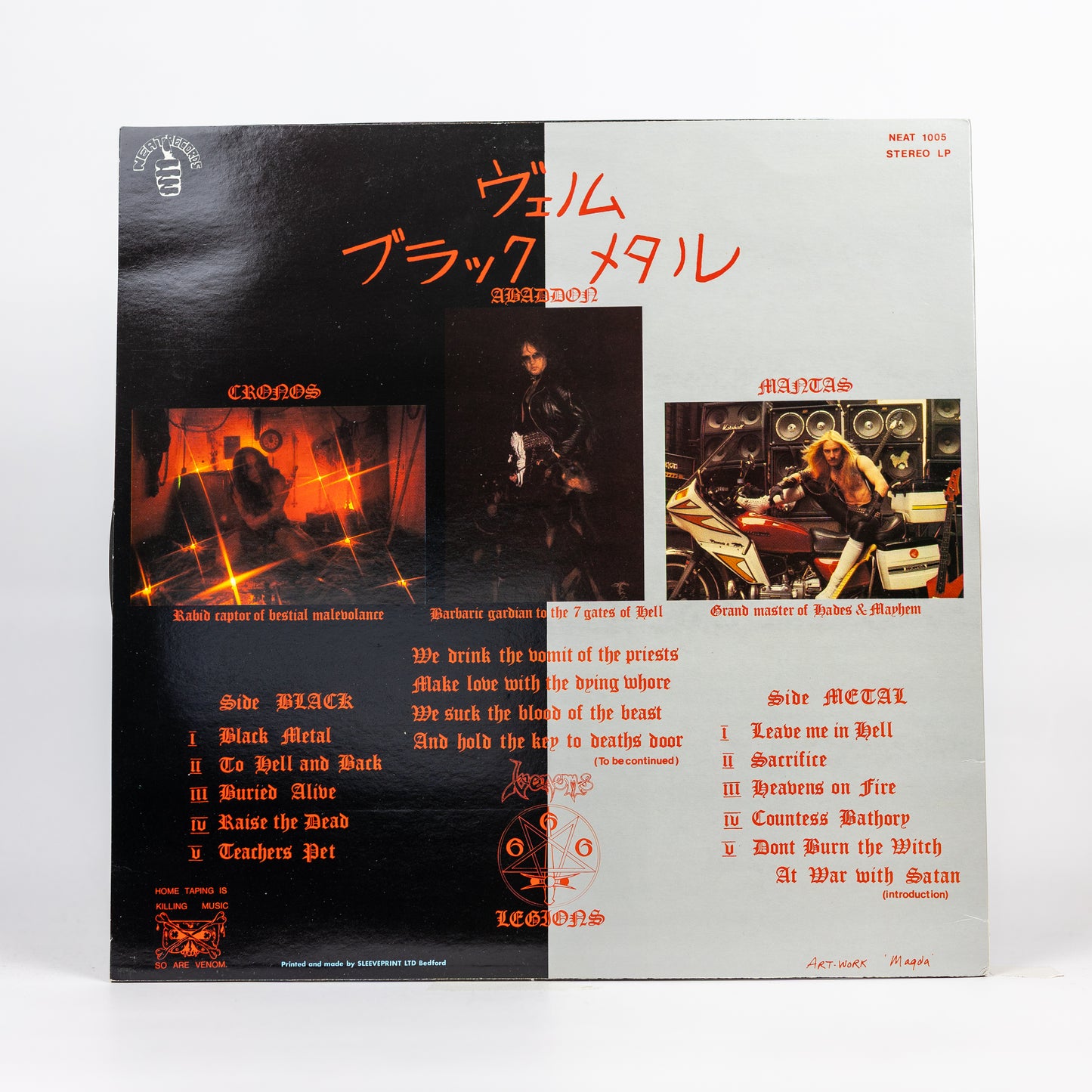 Venom – Black Metal - 1985 Europe Press