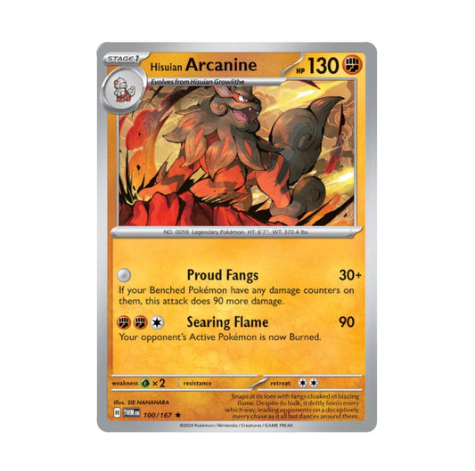 Twilight Masquerade - 100/167 Hisuian Arcanine Holo Rare