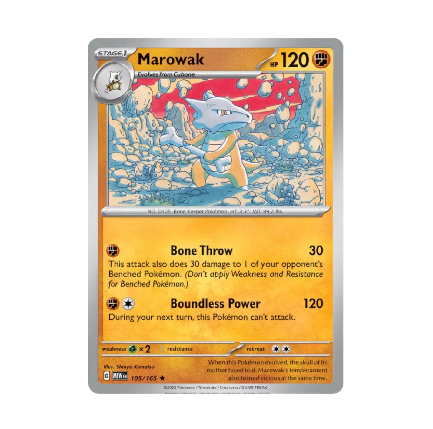 Pokemon 151 - 105/165 Marowak Holo Rare