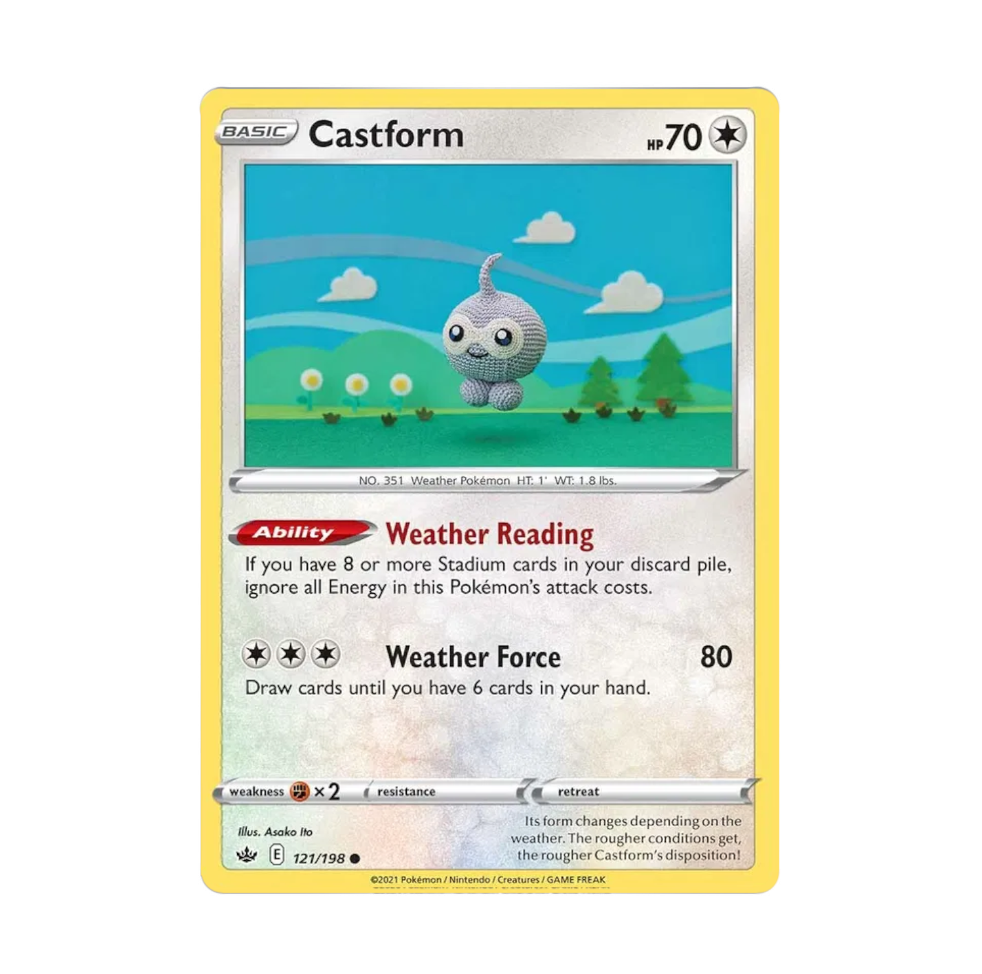 Chilling Reign - 121/198 Castform Rev Holo