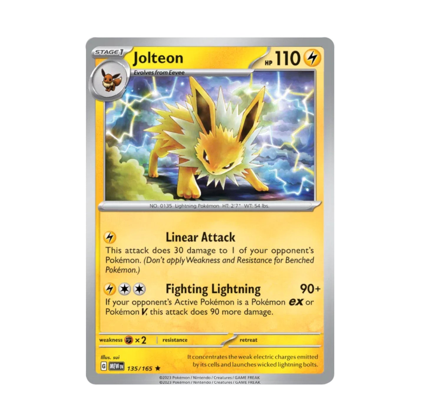 Pokemon 151 - 135/165 Jolteon Holo Rare