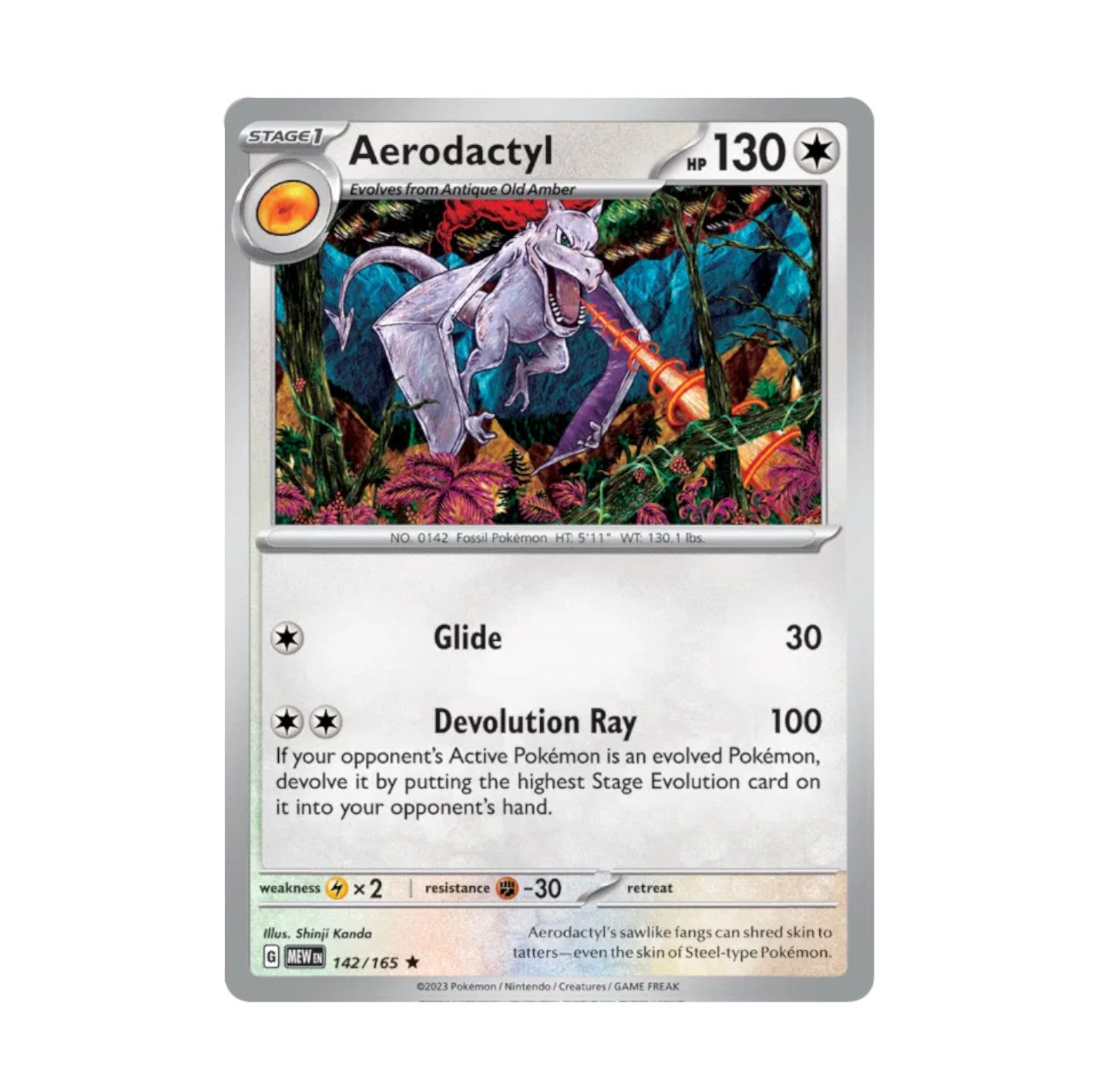 Pokemon 151 - 142/165 Aerodactyl Holo Rare