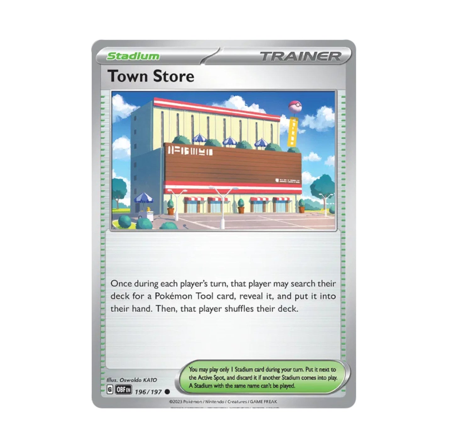 Obsidian Flames - 196/197 Town Store Rev Holo