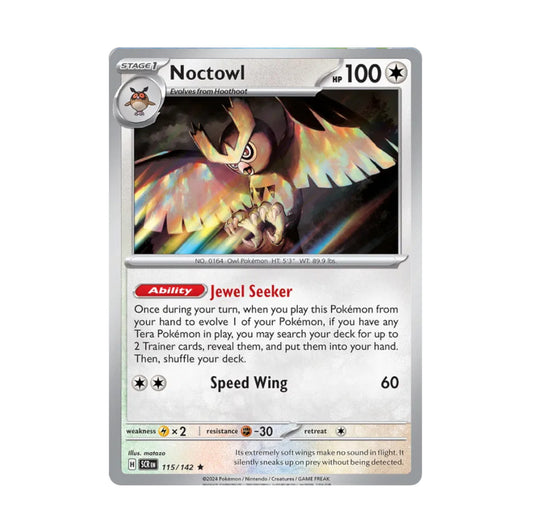 Stellar Crown - 115/142 - Noctowl Holo Rare