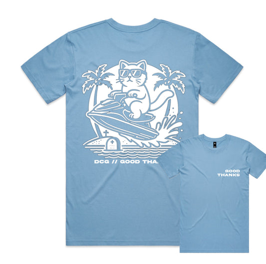 Dead Cat Gang // Good Thanks Pastel Carolina Blue T shirt // Pre Order!