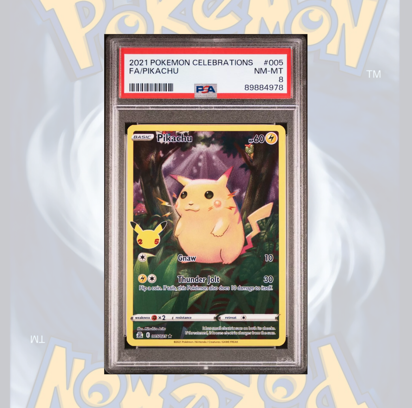 Celebrations  - 05/25 - Pikachu - PSA 8 - NM-MT