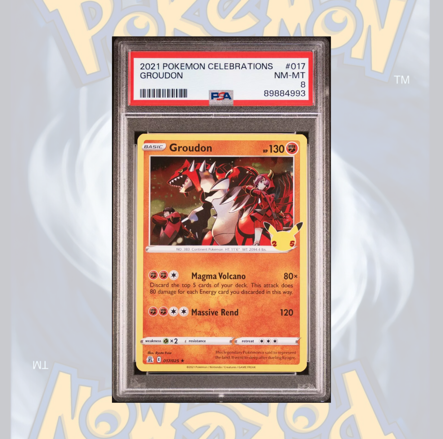 Celebrations  - 17/25 - Groudon - PSA 8 - NM-MT