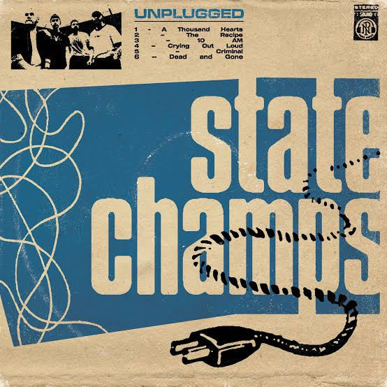 State Champs - Unplugged - Clear W/ Heavy Cyan Blue, Black And Easter Yellow Splatter