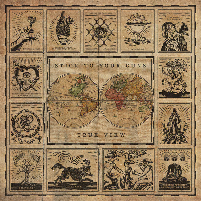 Stick To Your Guns – True View - Green With Black & White Splatter