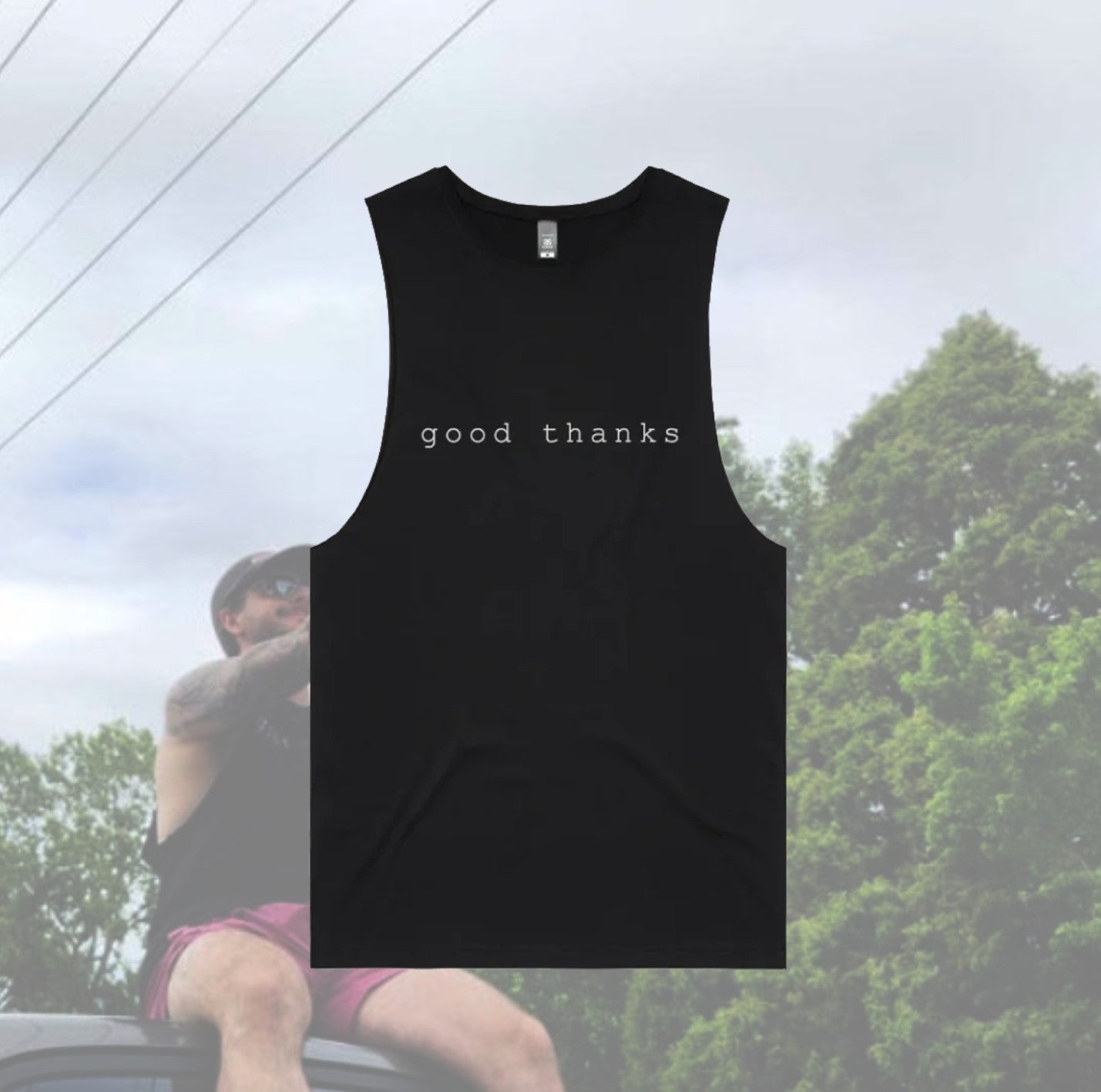 Good Thanks Movember // Suns out Guns out Singlet //