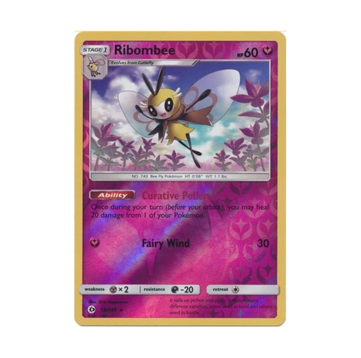 Sun and Moon 093/149 Ribombee Rev Holo