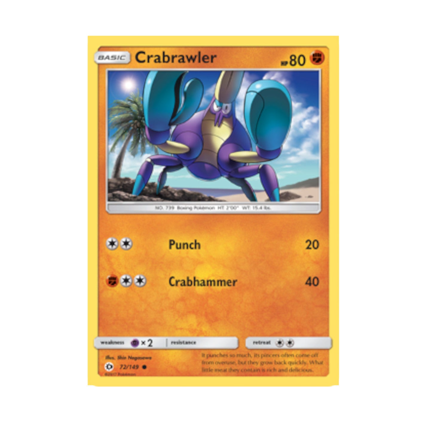 Sun and Moon 072/149 Crabrawler Common