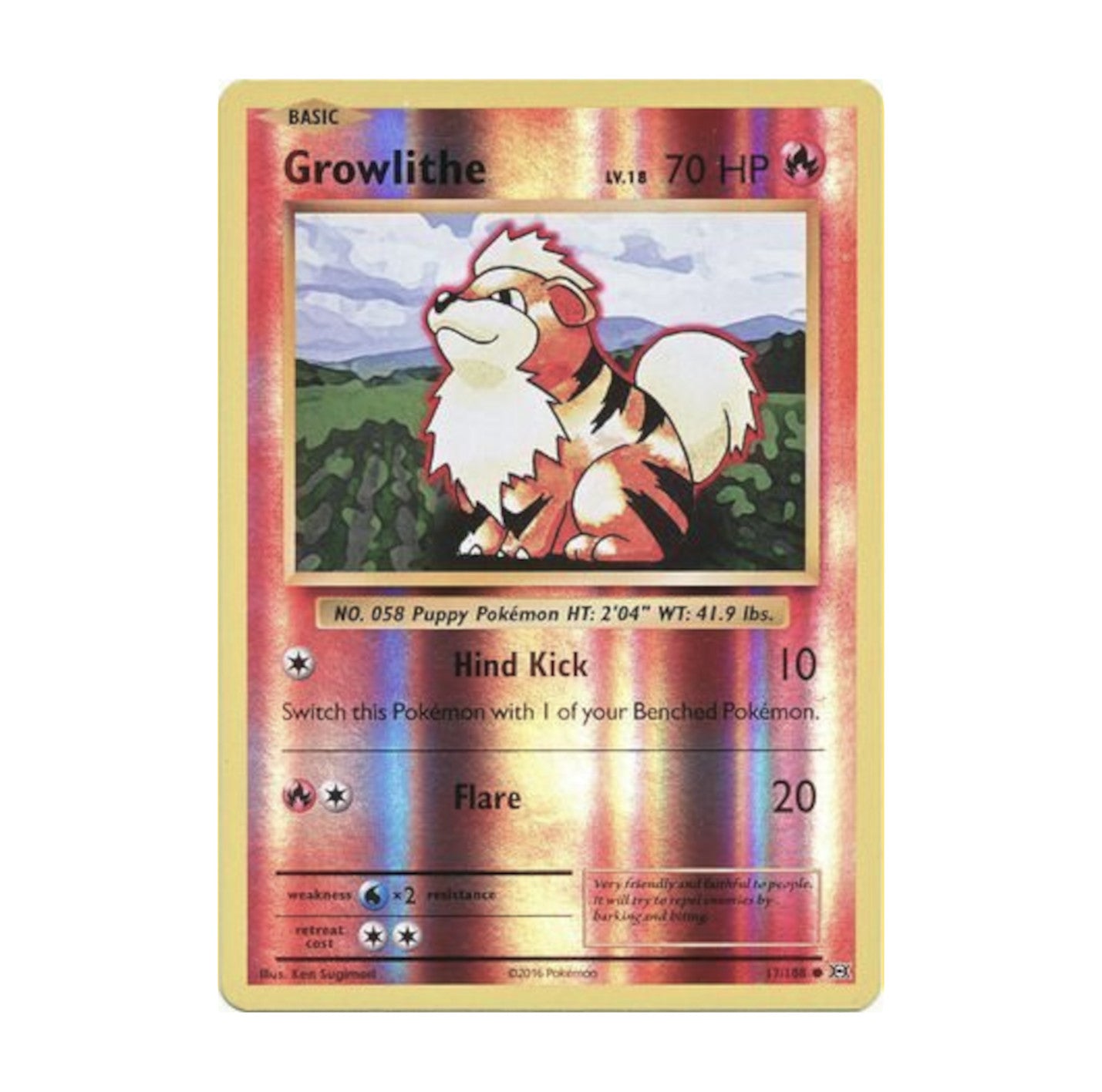 XY Evolutions 017/108 Growlithe Rev Holo